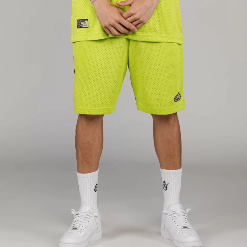 Shorts*Grimey Cloven Tongues Mesh Basket Shorts - Fluor Lime - Summer 23