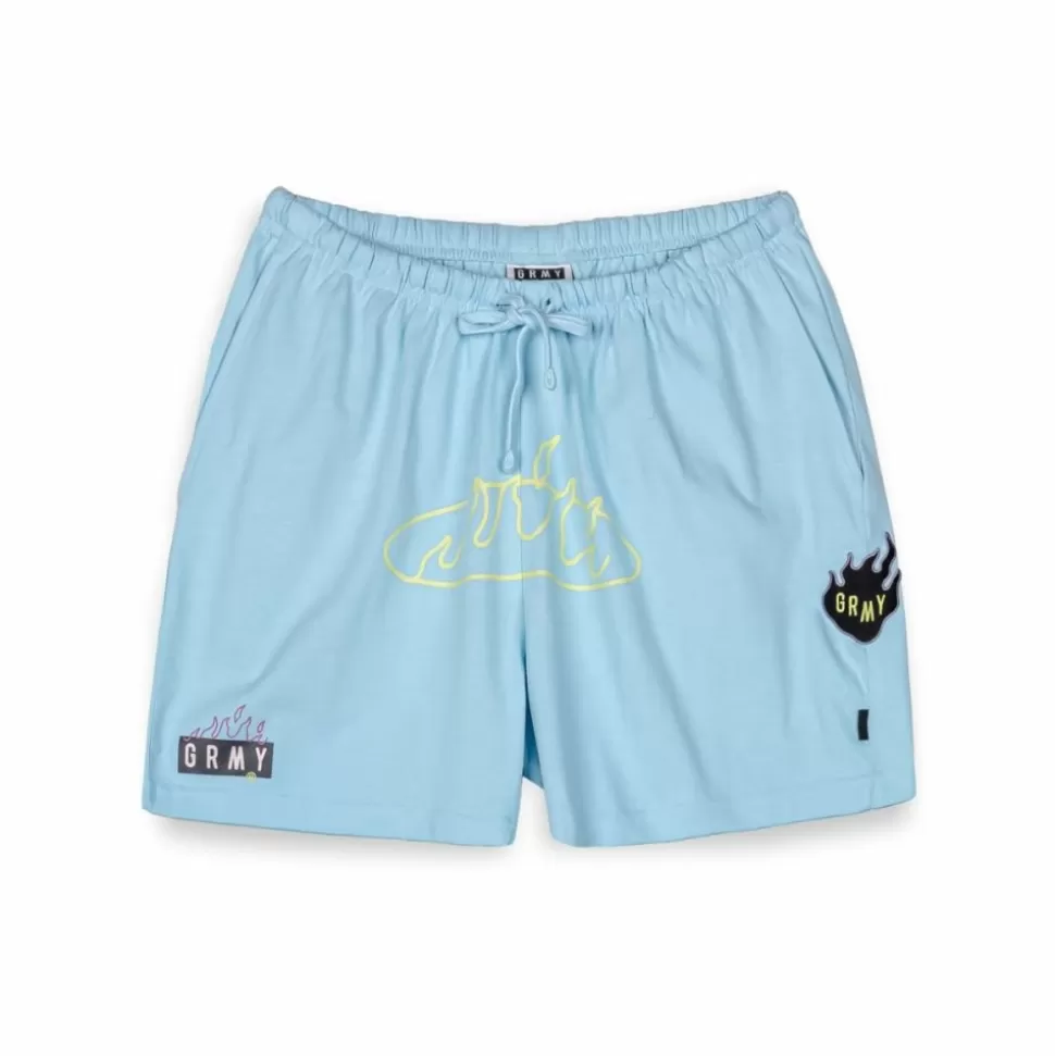 Shorts*Grimey Cloven Tongues Sweatshorts Blue - Summer 23