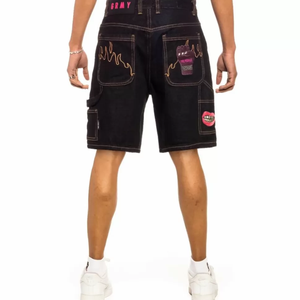 Shorts*Grimey "Day Dreamer" Denim Shorts - Washed Black - Spring 22