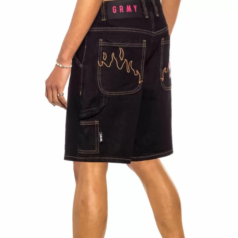 Shorts*Grimey "Day Dreamer" Denim Shorts - Washed Black - Spring 22