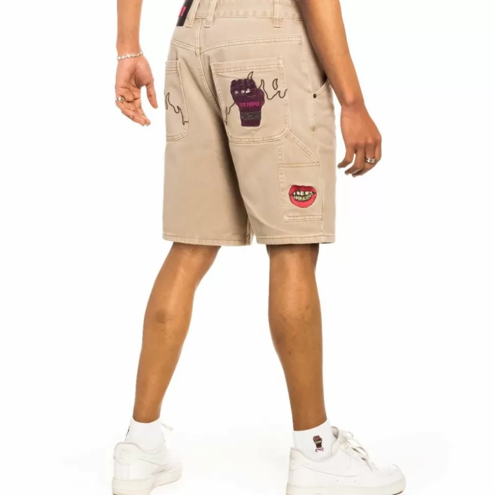 Shorts*Grimey "Day Dreamer" Denim Shorts - Washed Sand - Spring 22