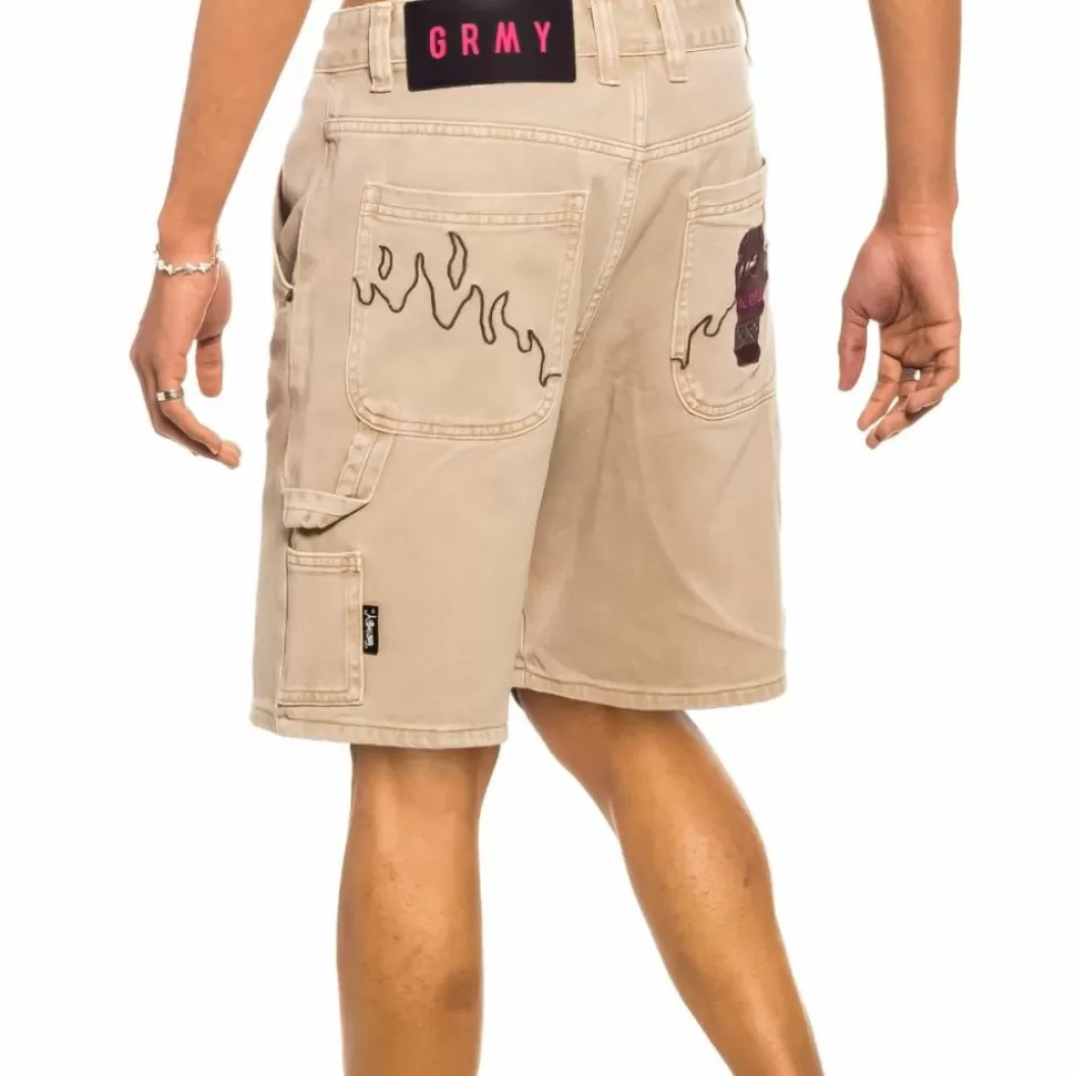 Shorts*Grimey "Day Dreamer" Denim Shorts - Washed Sand - Spring 22