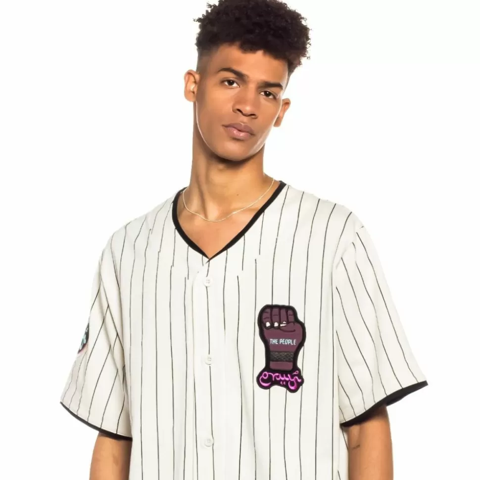 Shirts*Grimey Day Dreamer Stripes Baseball Jersey - White- Spring 22