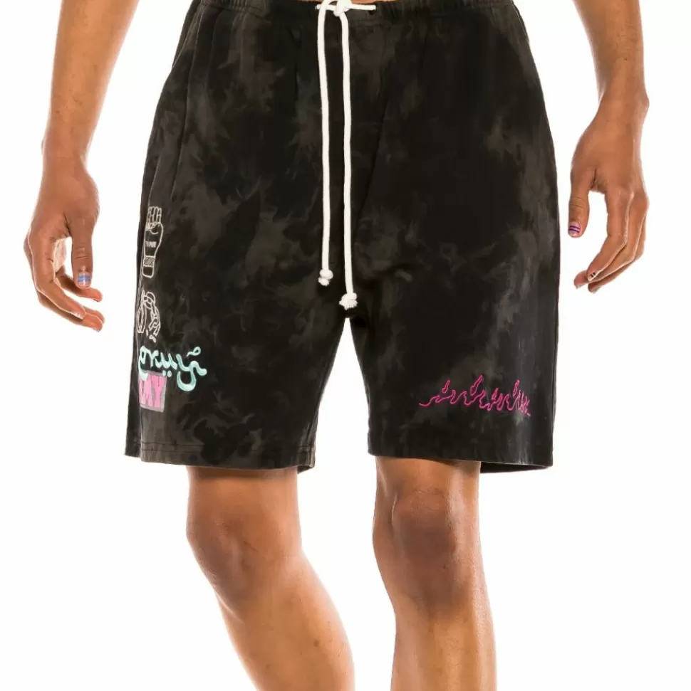 Shorts*Grimey "Day Dreamer" Sweatshorts - Bleached Black - Spring 22