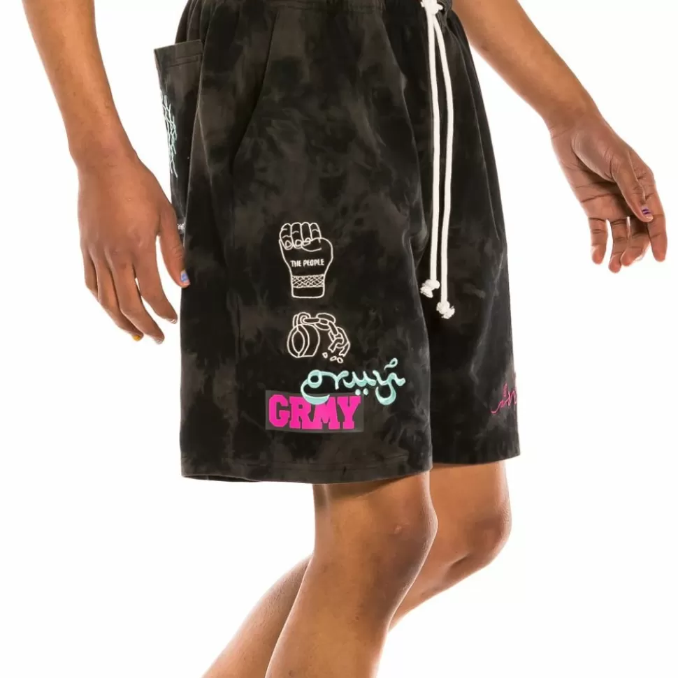 Shorts*Grimey "Day Dreamer" Sweatshorts - Bleached Black - Spring 22