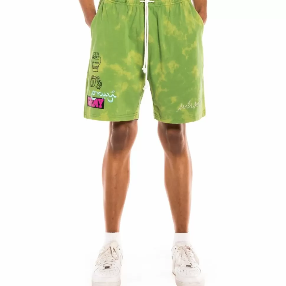 Shorts*Grimey "Day Dreamer" Sweatshorts - Bleached Green - Spring 22