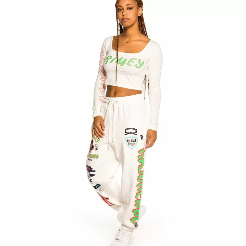 Tees & Tops*Grimey "Destroy All Fear" Long Sleeve Crop Tee - White - Fall 21