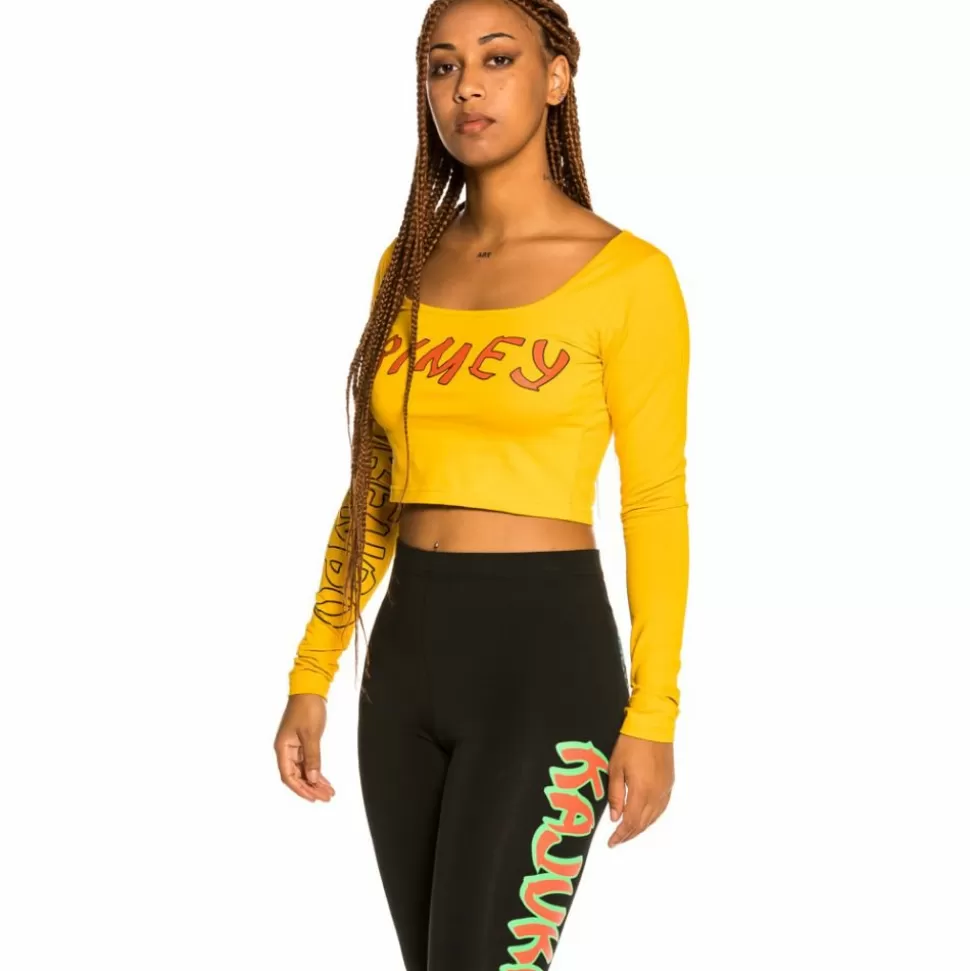 Tees & Tops*Grimey "Destroy All Fear" Long Sleeve Crop Tee - Yellow - Fall 21
