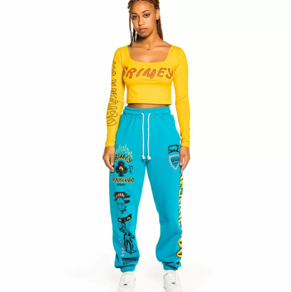 Tees & Tops*Grimey "Destroy All Fear" Long Sleeve Crop Tee - Yellow - Fall 21