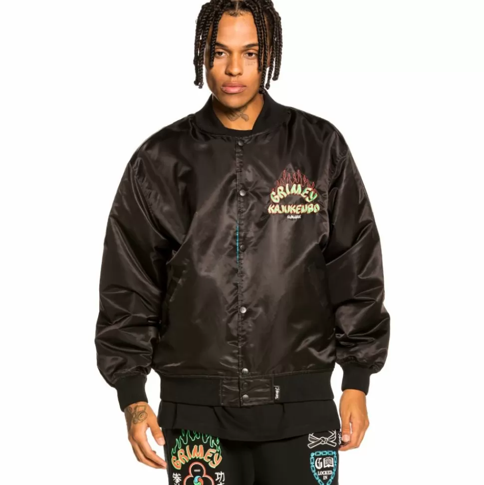 Jackets*Grimey "Destroy All Fear" Reversible Satin Jacket - Black/Red - Fall 21