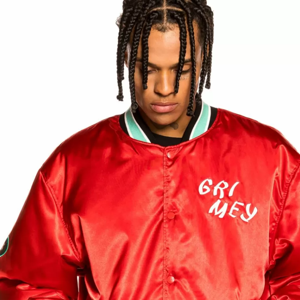 Jackets*Grimey "Destroy All Fear" Reversible Satin Jacket - Black/Red - Fall 21