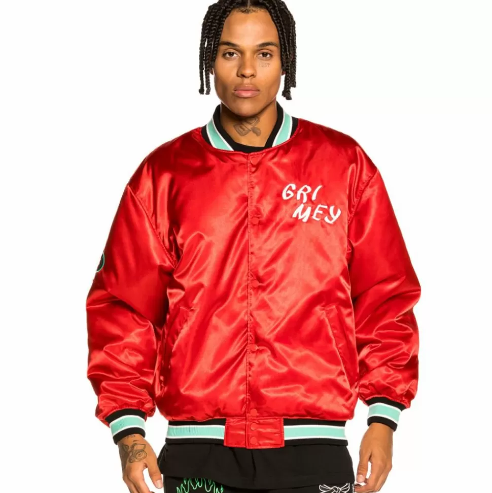 Jackets*Grimey "Destroy All Fear" Reversible Satin Jacket - Black/Red - Fall 21