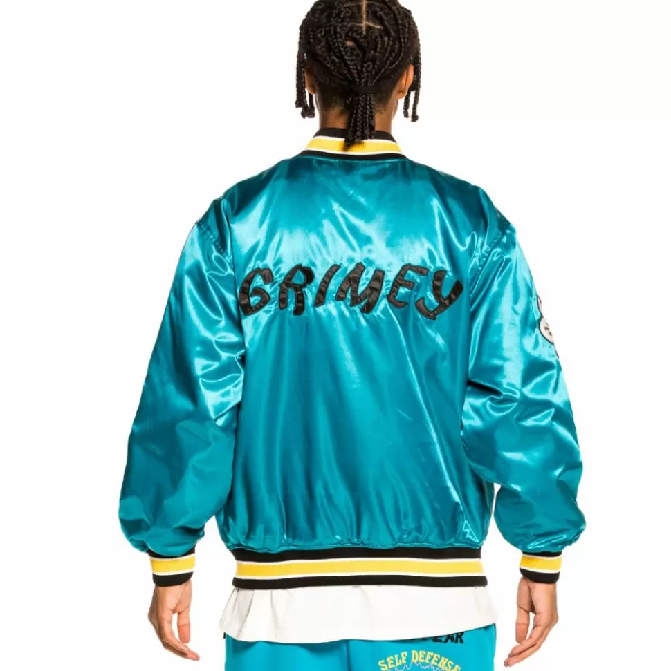 Jackets*Grimey "Destroy All Fear" Reversible Satin Jacket - Blue - Fall 21