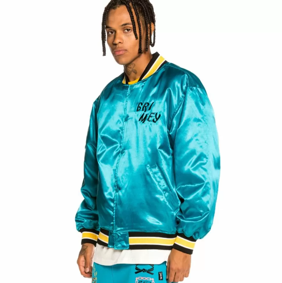 Jackets*Grimey "Destroy All Fear" Reversible Satin Jacket - Blue - Fall 21