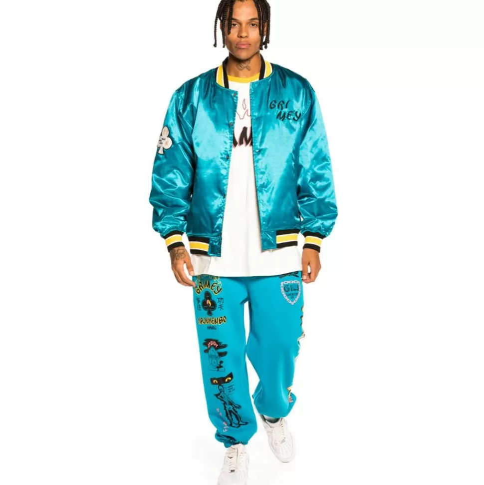 Jackets*Grimey "Destroy All Fear" Reversible Satin Jacket - Blue - Fall 21