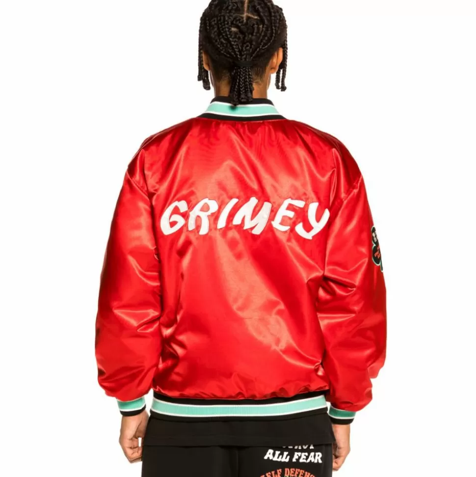 Jackets*Grimey "Destroy All Fear" Reversible Satin Jacket - Red - Fall 21