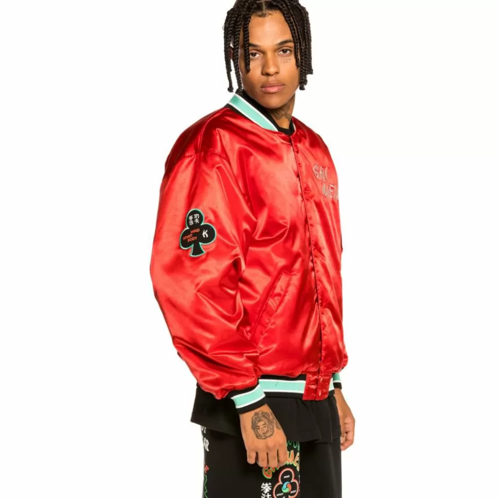 Jackets*Grimey "Destroy All Fear" Reversible Satin Jacket - Red - Fall 21