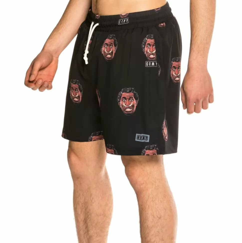 Swimwear*Grimey "Frenzy " All Over Print Swimming Short - Black - Summer 21