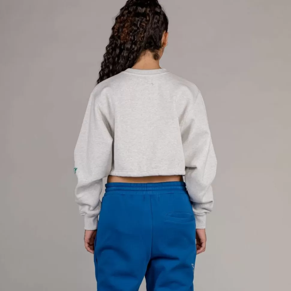Sweatshirts*Grimey "Hive" Crop Heavyweight Crewneck - Sport Grey - Fall 22