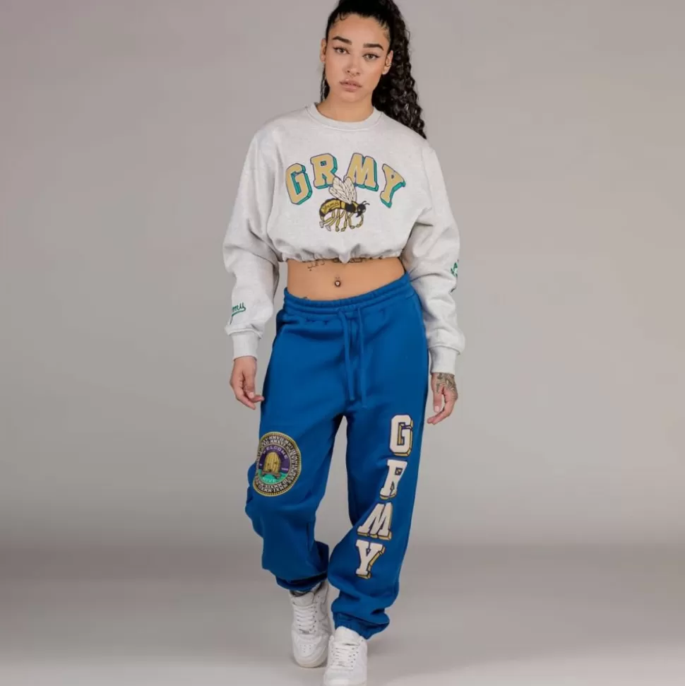 Sweatshirts*Grimey "Hive" Crop Heavyweight Crewneck - Sport Grey - Fall 22