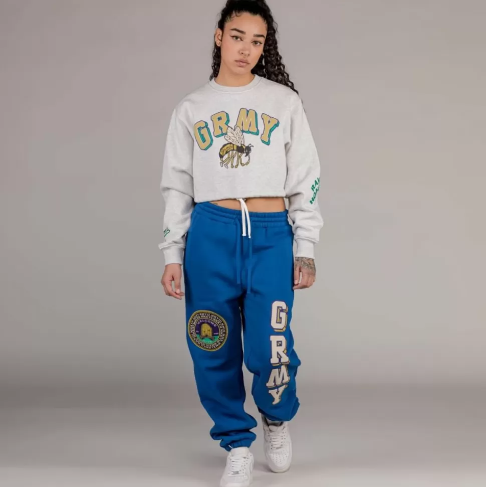 Sweatshirts*Grimey "Hive" Crop Heavyweight Crewneck - Sport Grey - Fall 22