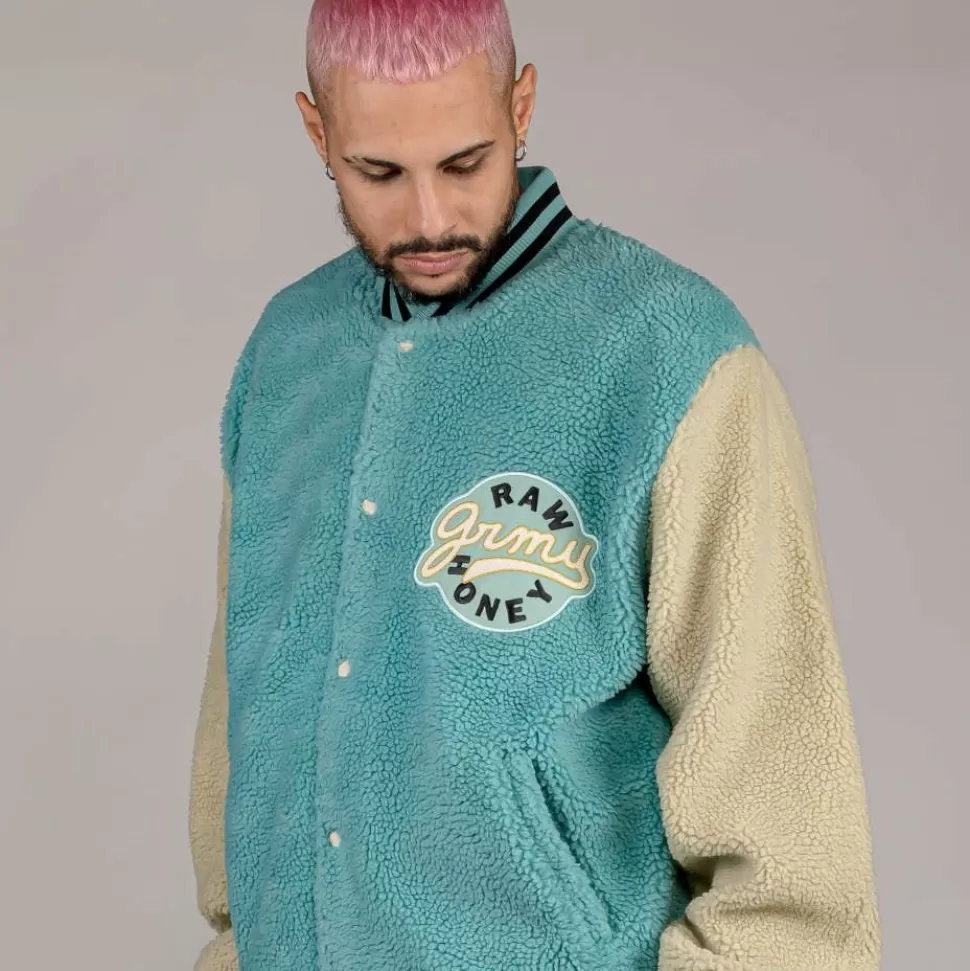 Jackets*Grimey "Hive" Sherpa Button Sweatshirt - Bicolor - Fall 22