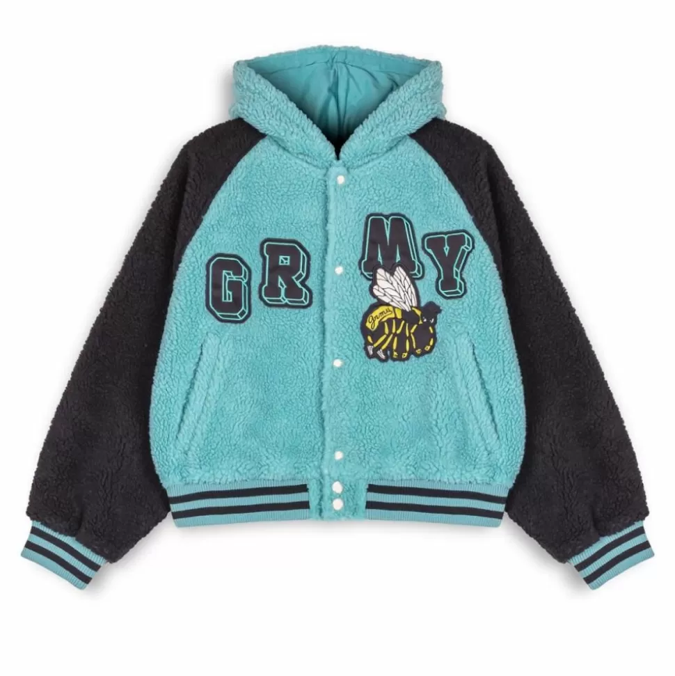 Coats*Grimey "Hive" Sherpa Hood Button Girl Sweatshirt - - Fall 22