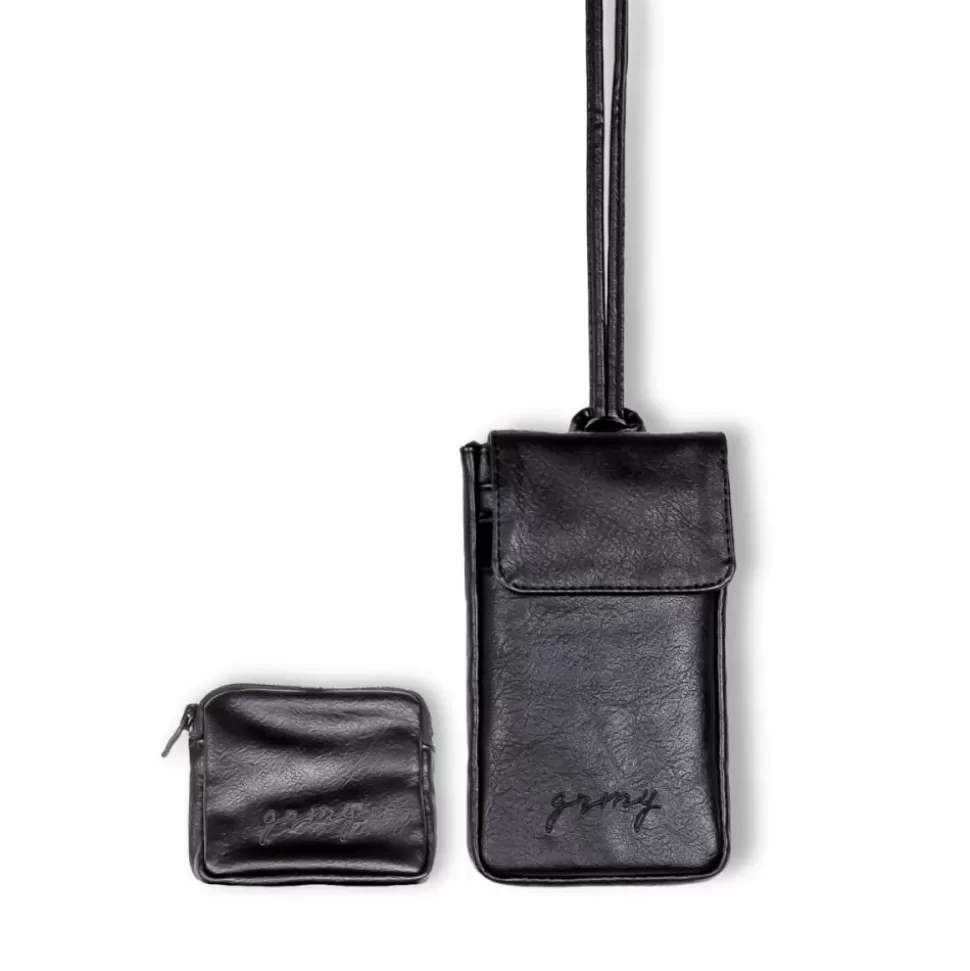 Backpacks*Grimey "I Am" Pu Leather Purse And Travel Pouch - Fall 22 - Black