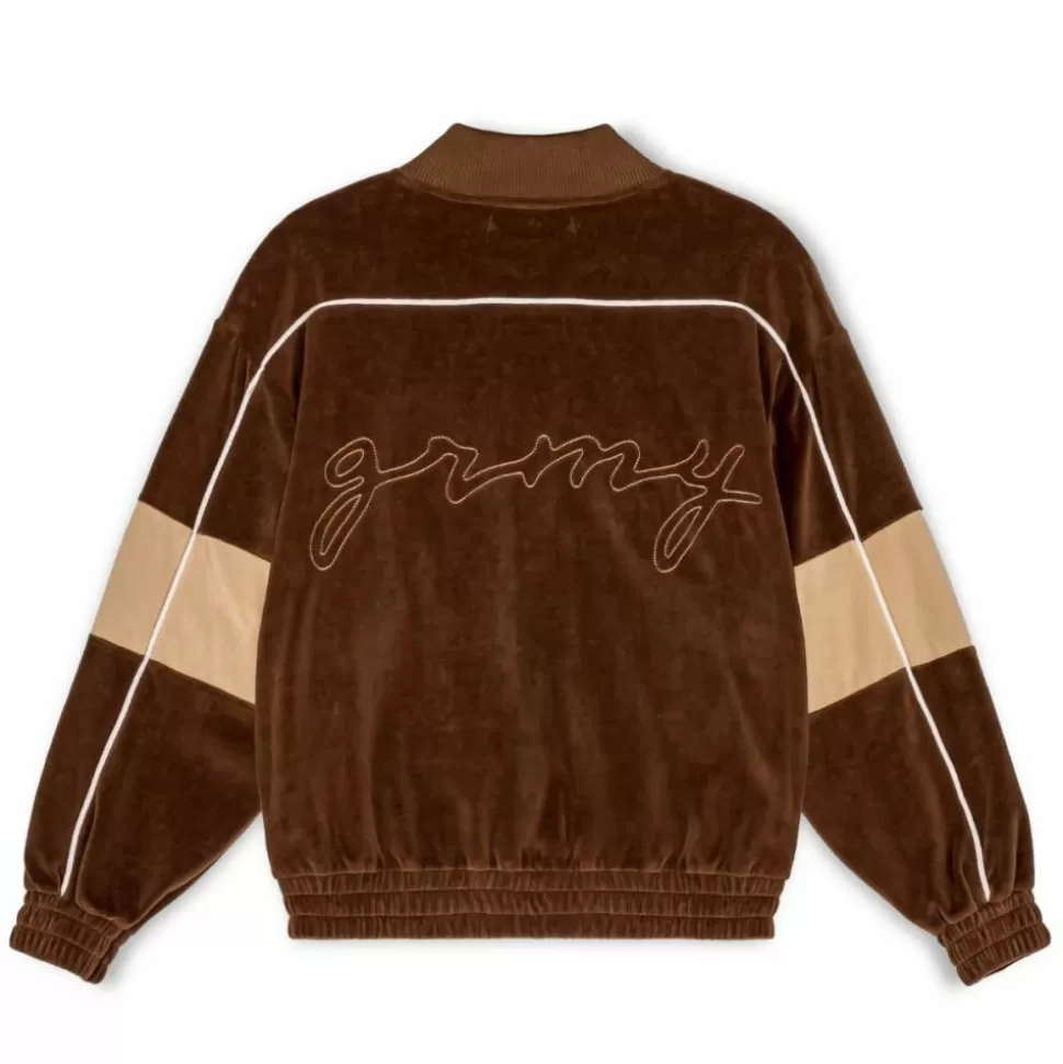 Jackets*Grimey "Iam" Velvet Track Jacket - Brown - Fall 22