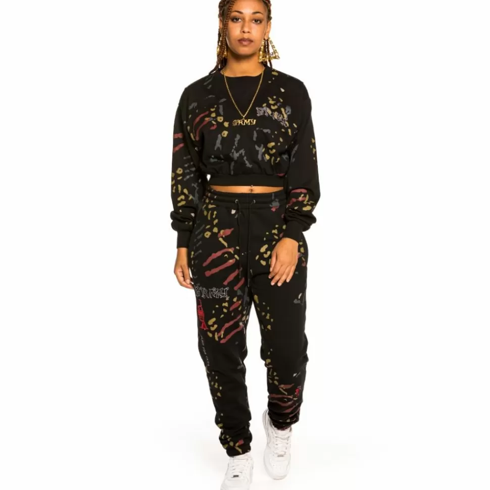 Tees & Tops*Grimey "Jazz Thing" All Over Print Long Sleeve Crop Top - Black - Fall 21
