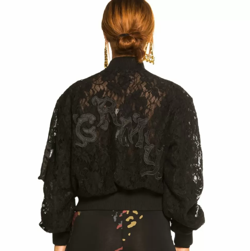 Coats*Grimey "Jazz Thing" Girl Lace Bomber Jacket - Black - Fall 21
