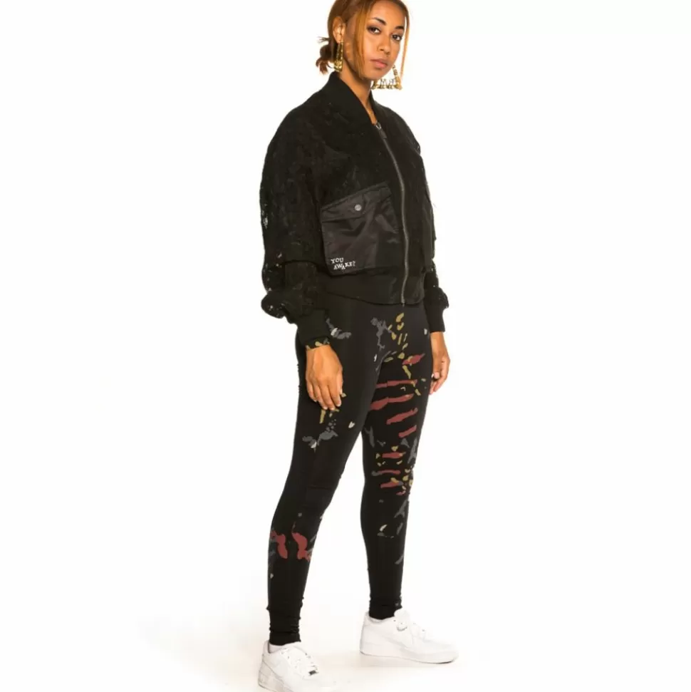 Coats*Grimey "Jazz Thing" Girl Lace Bomber Jacket - Black - Fall 21