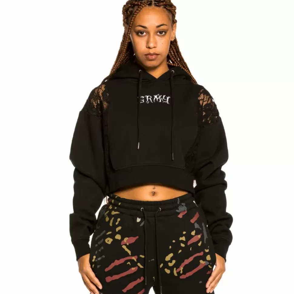 Sweatshirts*Grimey "Jazz Thing" Girl Lace Hoodie - Black - Fall 21