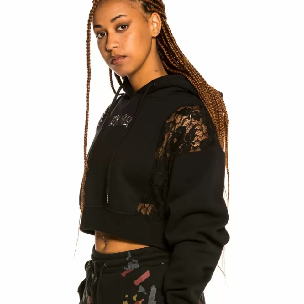 Sweatshirts*Grimey "Jazz Thing" Girl Lace Hoodie - Black - Fall 21