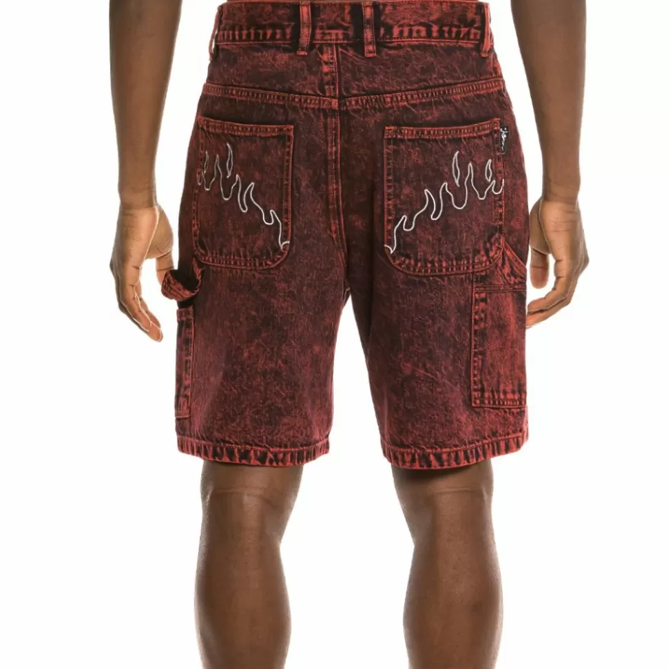 Shorts*Grimey "Liveution" Denim Short Red - Spring 21