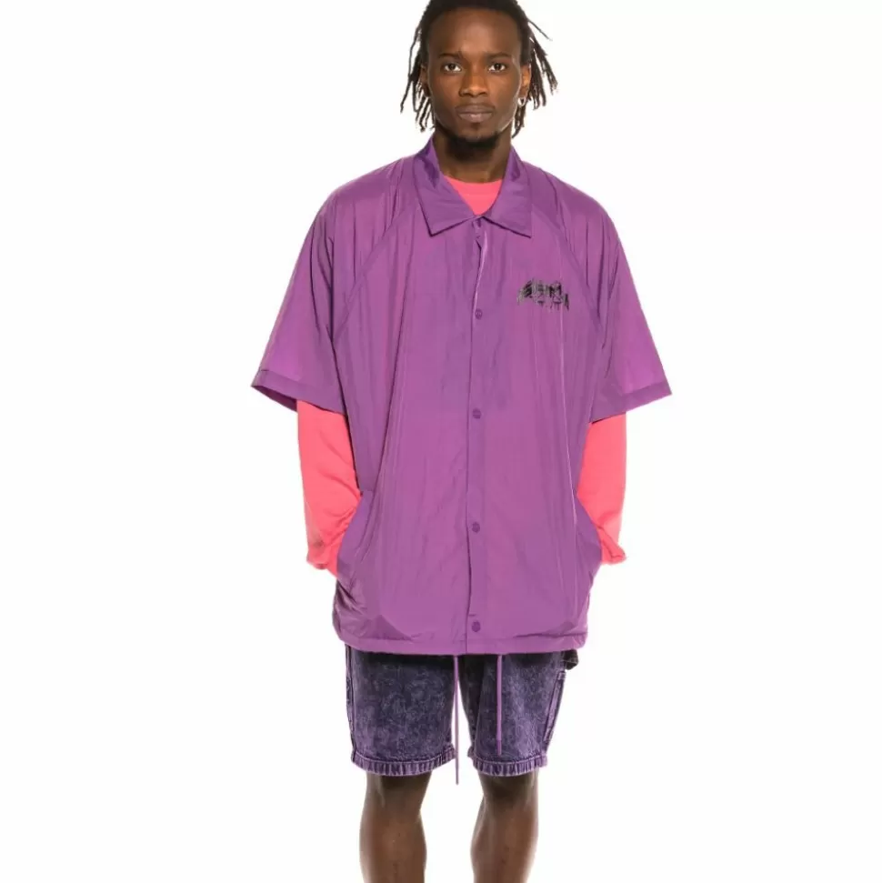 Jackets*Grimey Liveution Short Sleeve Coach Jacket Purple - Spring 21