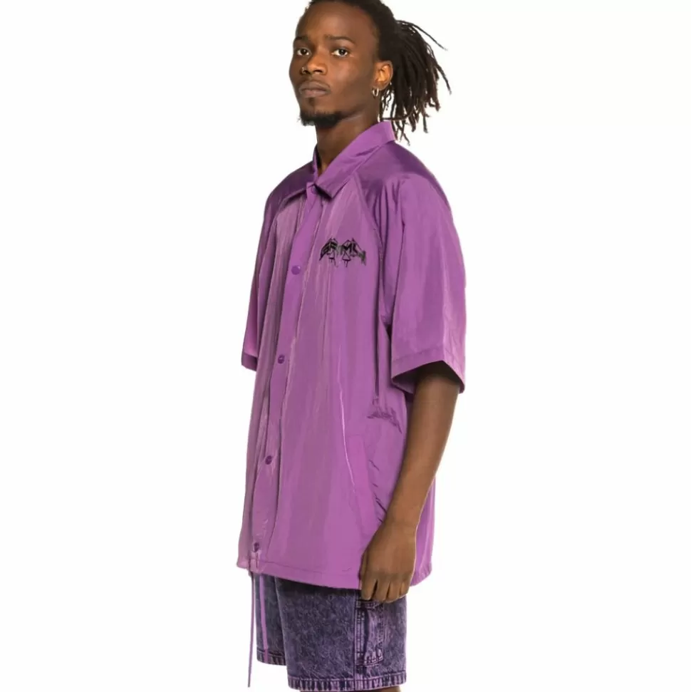 Jackets*Grimey Liveution Short Sleeve Coach Jacket Purple - Spring 21