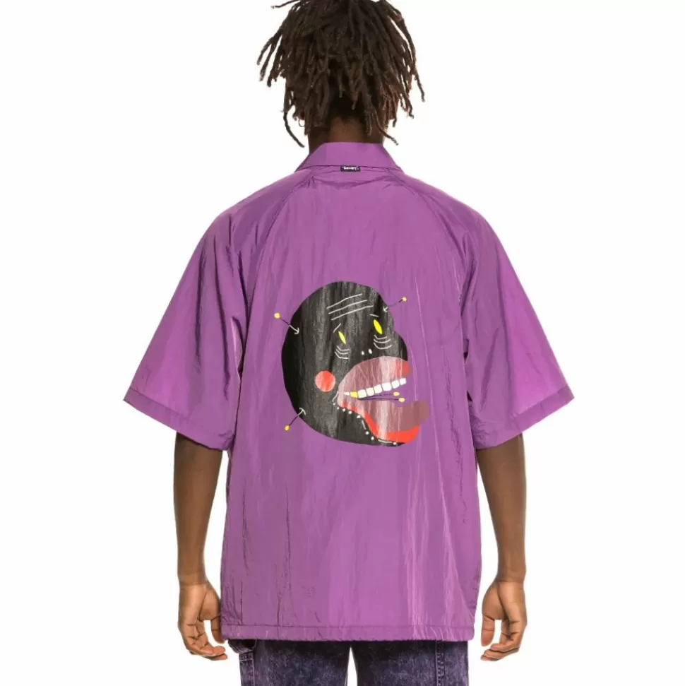Jackets*Grimey Liveution Short Sleeve Coach Jacket Purple - Spring 21