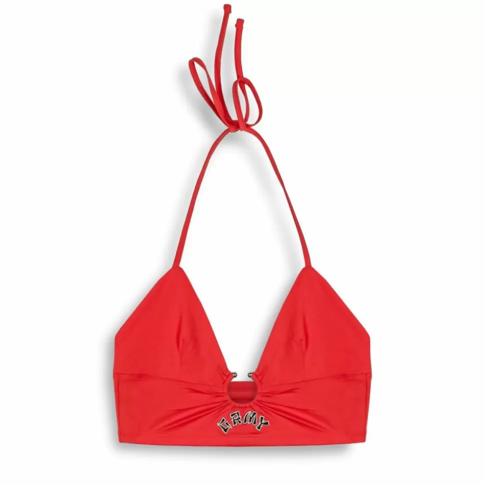 Tees & Tops*Grimey Lucky Dragon Bra Girl Top - Red - Ss24