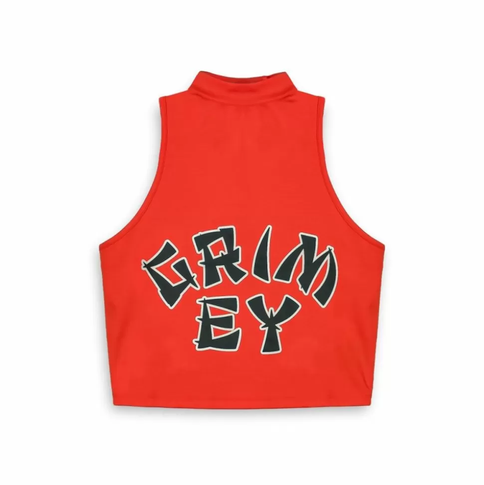 Tees & Tops*Grimey Lucky Dragon Girl Top - Red - Ss24