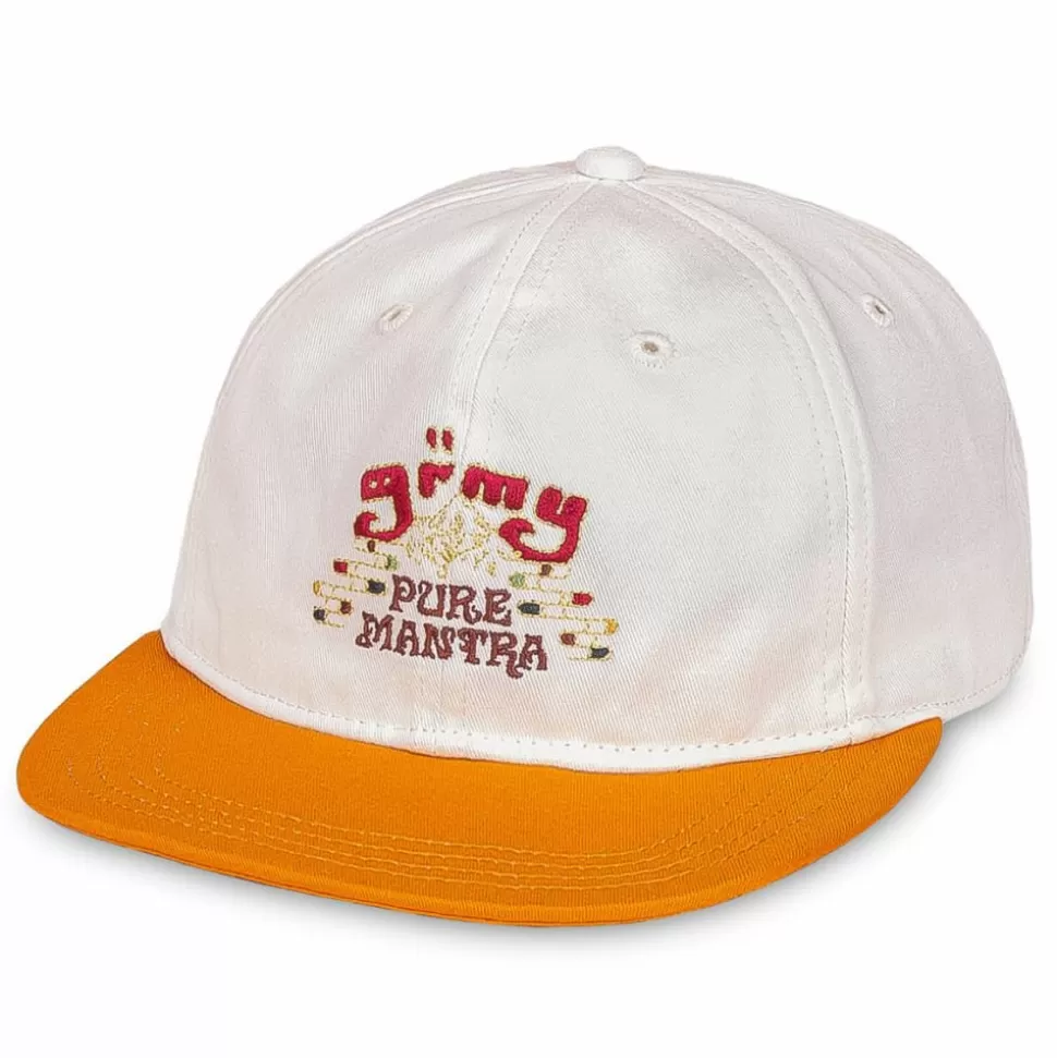 Head Wear*Grimey "Lust Mantra" Curved Visor Cap - White - Fall 22