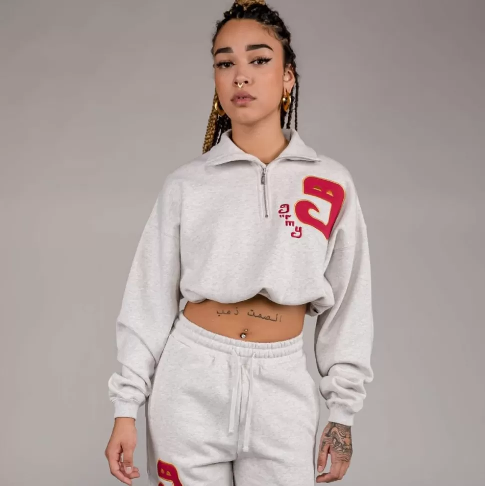 Sweatshirts*Grimey "Lust Mantra" High Neck Crop Top - Sport Grey - Fall 22