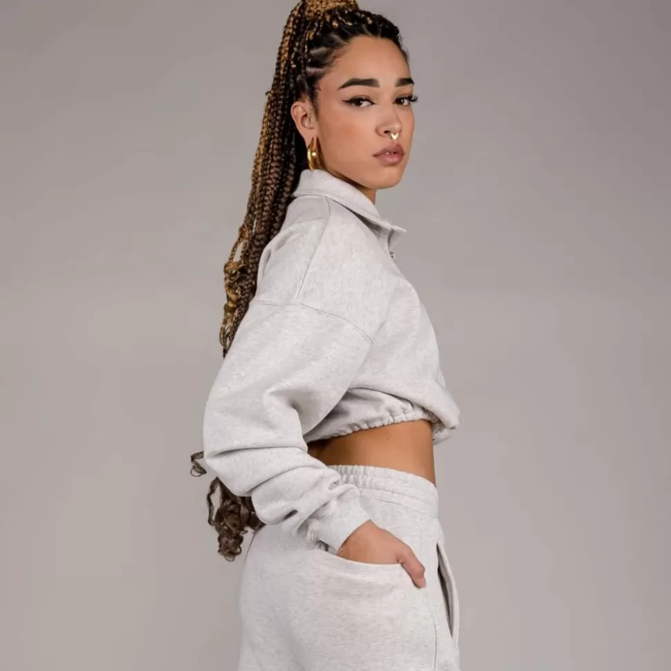 Sweatshirts*Grimey "Lust Mantra" High Neck Crop Top - Sport Grey - Fall 22
