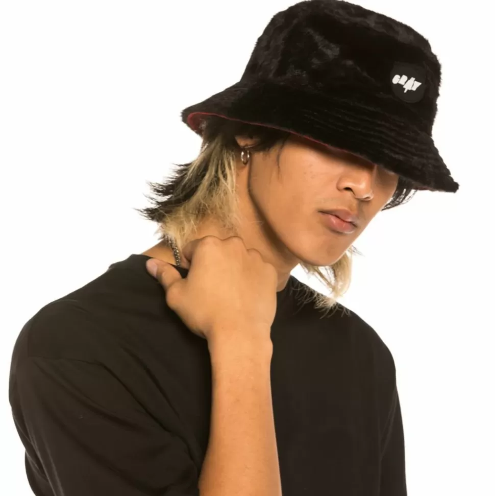 Head Wear*Grimey "Martinica Fact" Reversible Buckle Hat - Red/Black - Fall 21