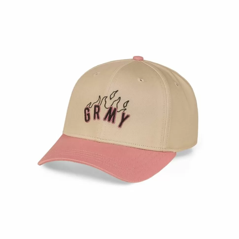 Head Wear*Grimey Melted Stone Bicolor Curved Visor Snapback Cap - Cream - Fw23