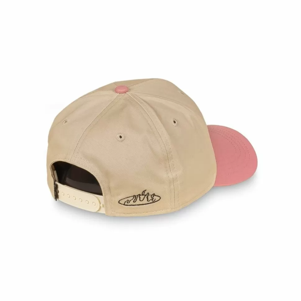 Head Wear*Grimey Melted Stone Bicolor Curved Visor Snapback Cap - Cream - Fw23