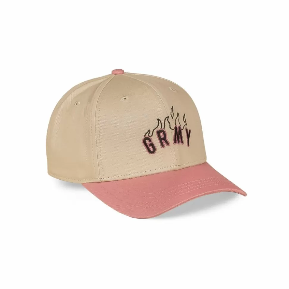 Head Wear*Grimey Melted Stone Bicolor Curved Visor Snapback Cap - Cream - Fw23