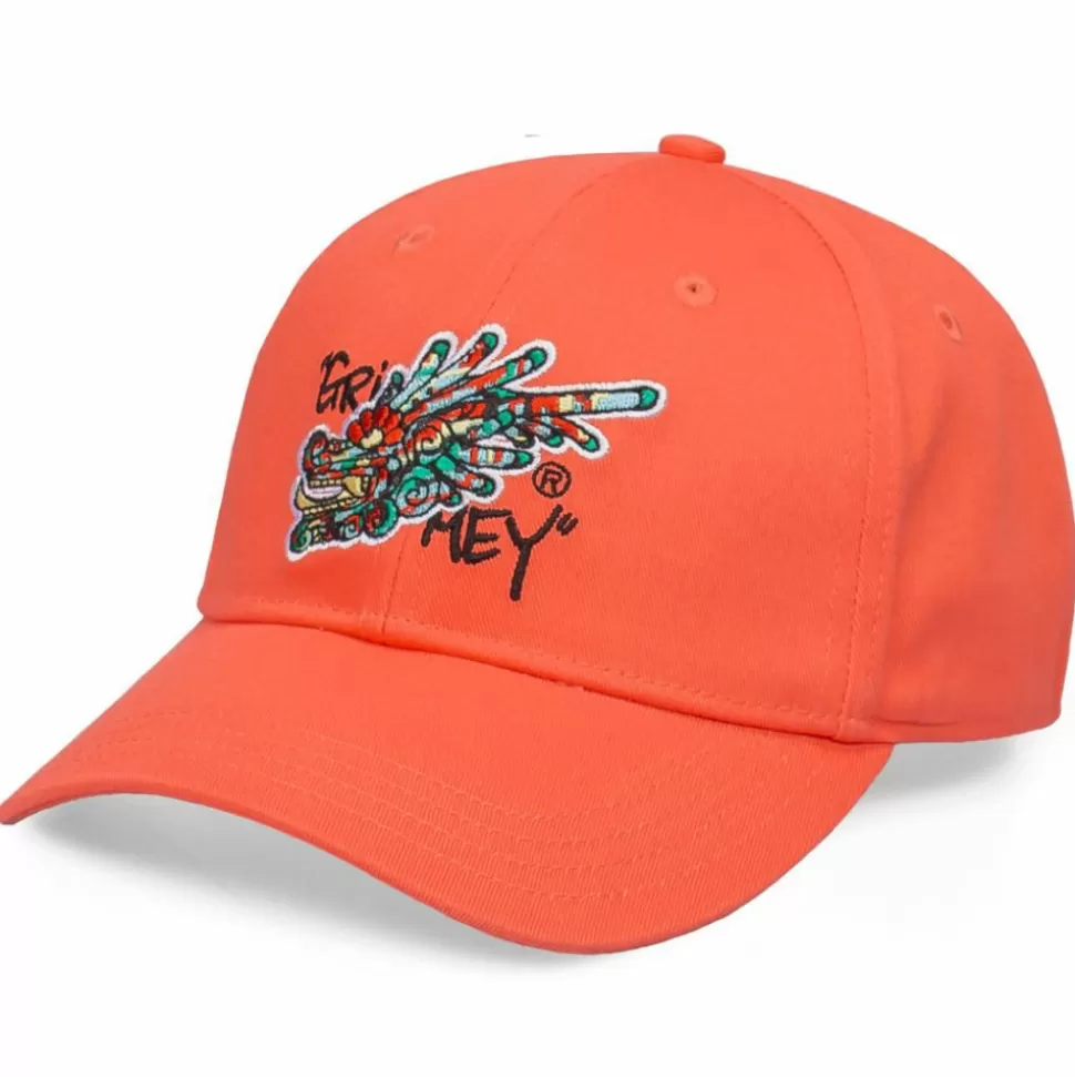 Head Wear*Grimey "Nine Winds" Curved Visor Cap - Coral - Spring 22