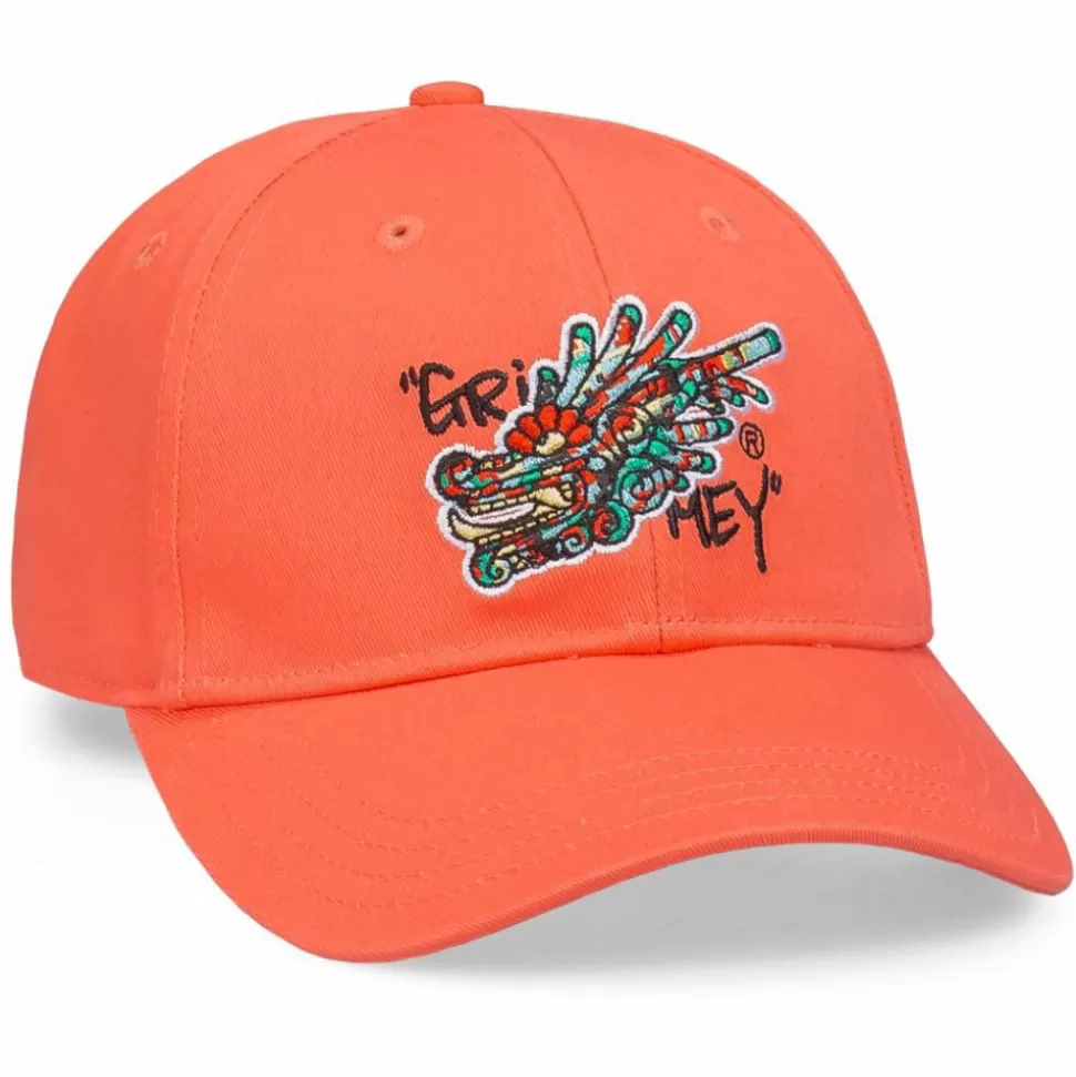 Head Wear*Grimey "Nine Winds" Curved Visor Cap - Coral - Spring 22