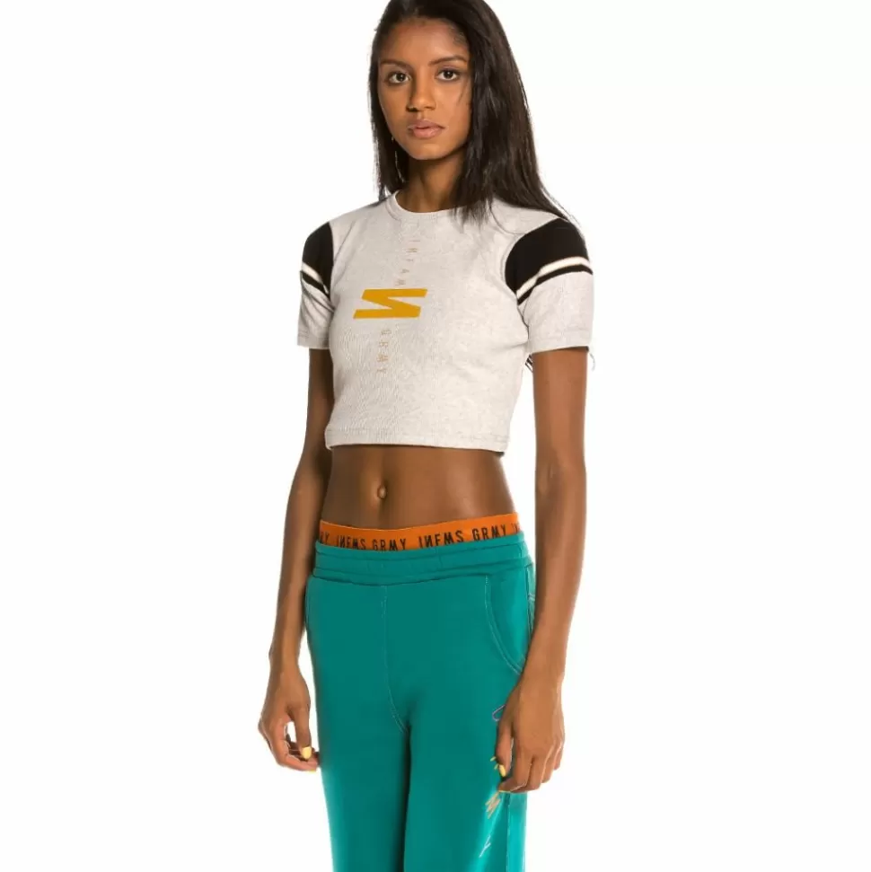 Tees & Tops*Grimey Nite Marauder Girl Crop Top Ss20 Sport Grey